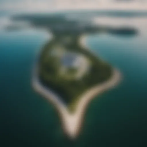 Aerial view of Mackinac Island showcasing natural beauty and iconic landmarks