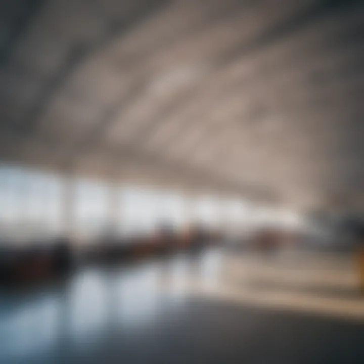 Interior of a small airport terminal close to Mackinac Island