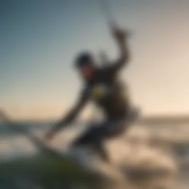 Dramatic shot capturing the intensity of a kitesurfing competition