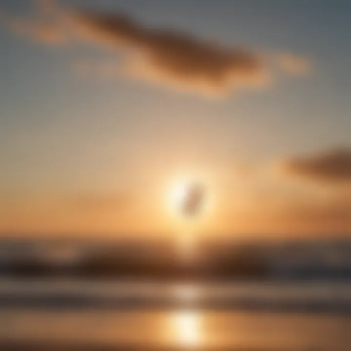 Silhouette of a kitesurfer executing a perfect jump at sunset