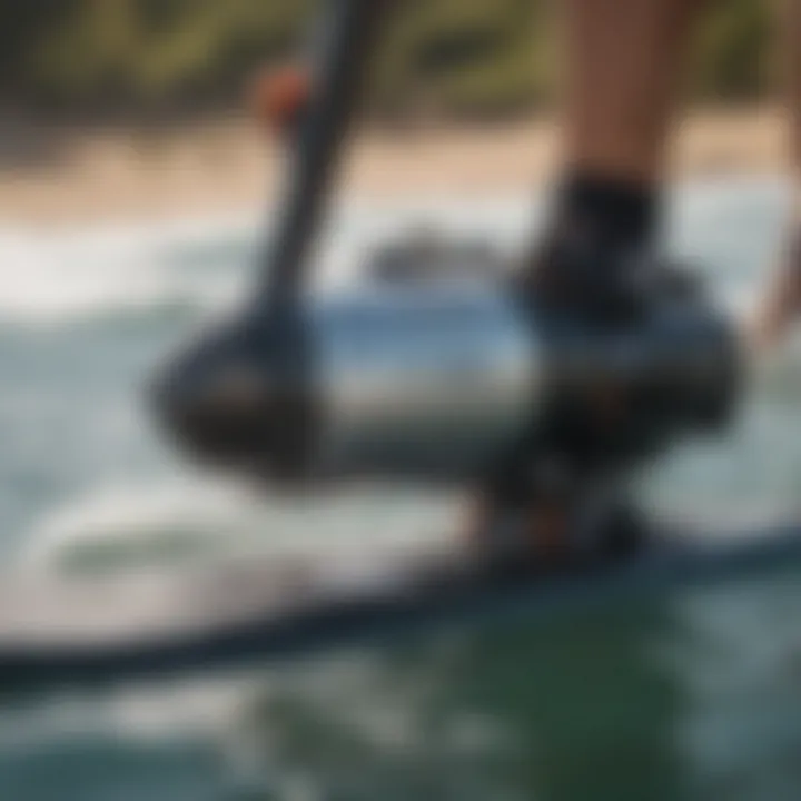 Close-up of the advanced technology in the paddle board pump