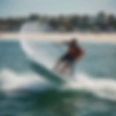 Aerial view of Clearwater hydrofoil in action