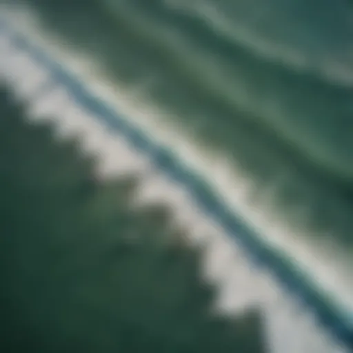 Aerial view of kite surfers riding the waves in San Juan