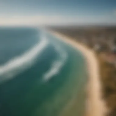 Aerial View of Kiteboarding Adventure