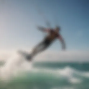 Aerial view of kitesurfers in action