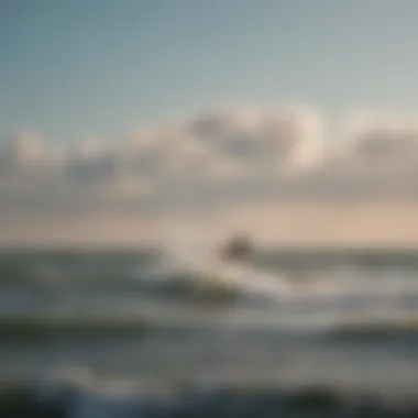 A view of kitesurfers enjoying the waves on Lake Erie