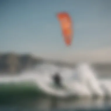 Kitesurfers riding the waves in San Francisco