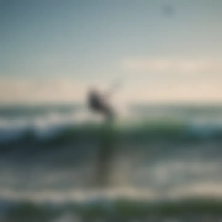 Aerial view of kitesurfers enjoying the waves