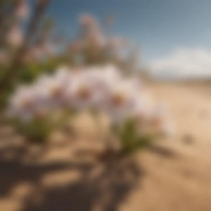 A macro shot focusing on the blossoming flowers of an appletree sand rail