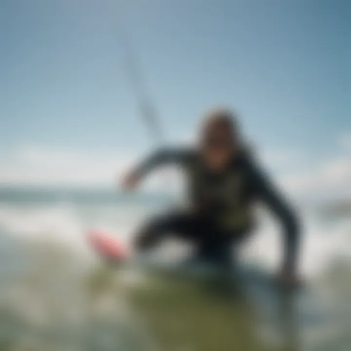 Happy beginners enjoying kiteboarding experience