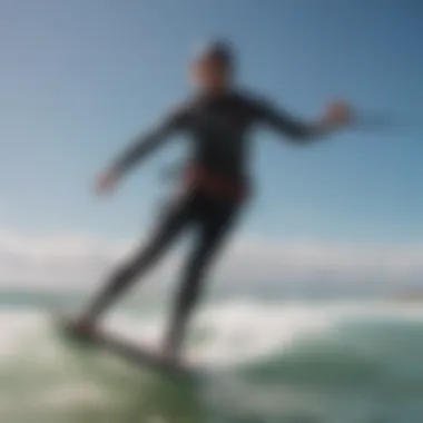 Kitesurfing instructor demonstrating proper techniques