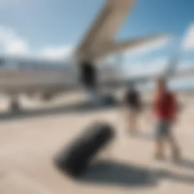 Passengers boarding a plane at Bonaire Airport