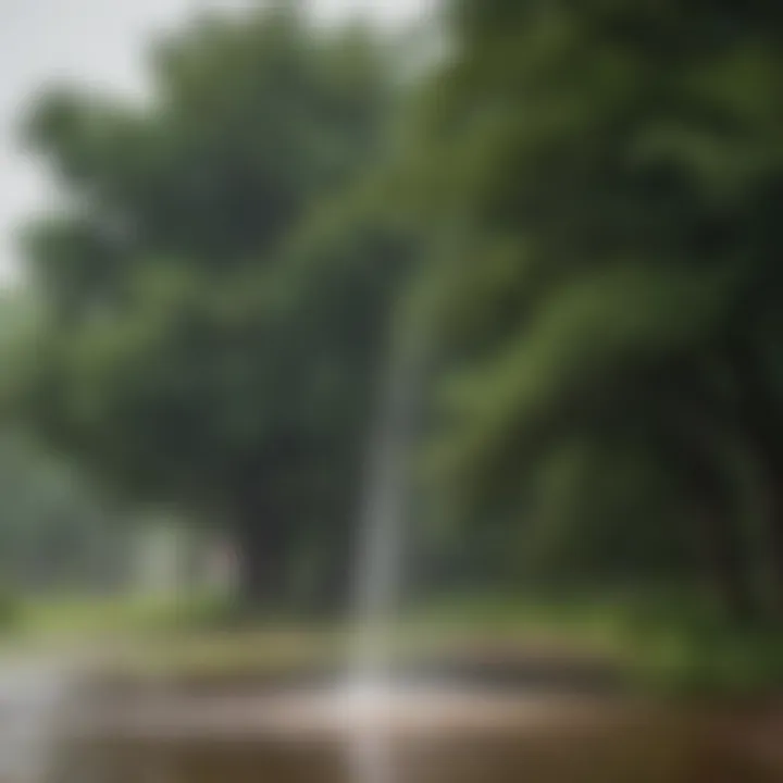 Lush greenery under a rain shower in Brownwood