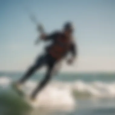 Cabrinha Special Agent kite gliding over waves