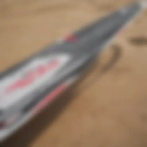 Close-up of the Cabrinha Stylus kiteboard showcasing its unique design elements