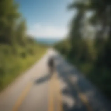 Charming bike path on Mackinac Island