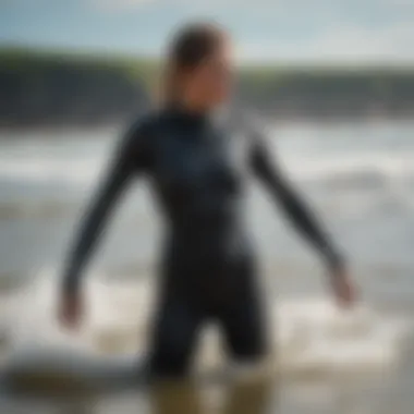 Kiteboarding enthusiast with the right wetsuit thickness in temperate seas