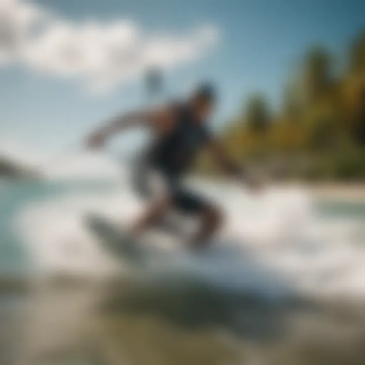 Kitesurfing action near Coconut Bay Beach