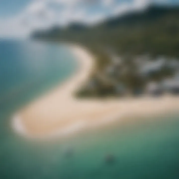 Aerial view of Coconut Bay Beach Resort Spa's pristine beach in St Lucia