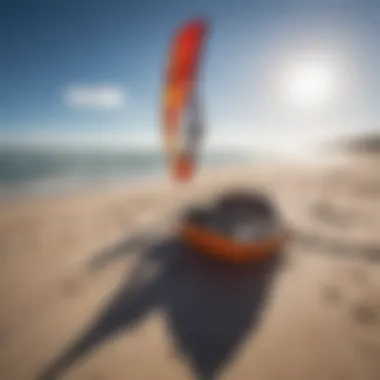 Colorful kitesurfing gear against the backdrop of Langebaan's landscape