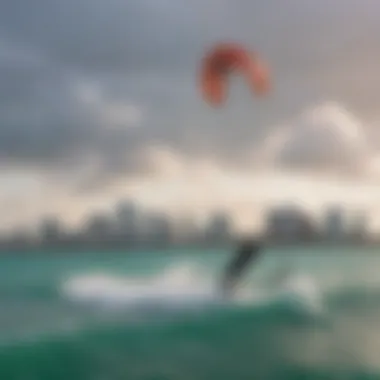 Colorful Kite Surfers Against Key West Skyline