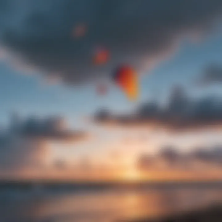 Colorful kites in the sky against a backdrop of Pompano weather radar