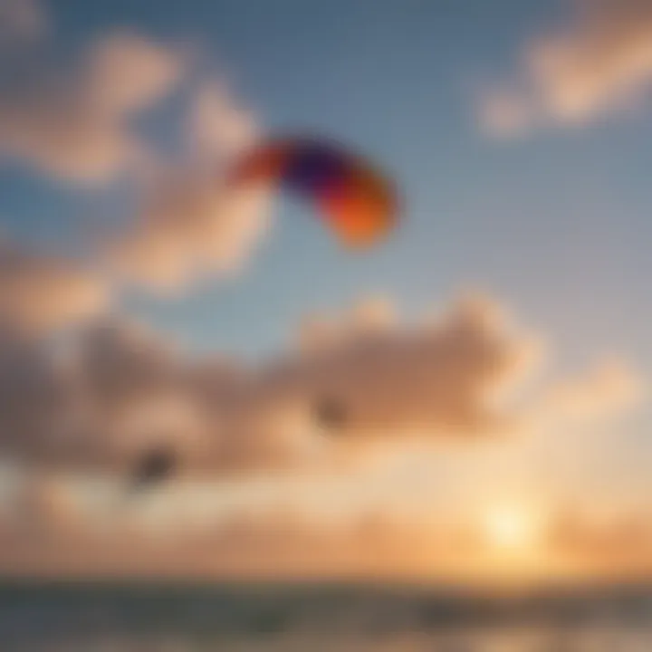 Colorful kites against a vivid Miami sky during a kiteboarding competition