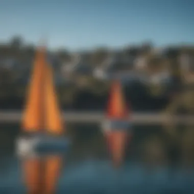 Colorful sailboats in Bodega Bay marina