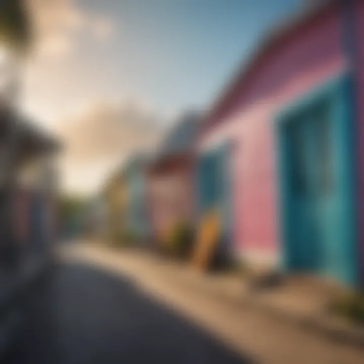 Colorful traditional houses lining the streets of Cat Island