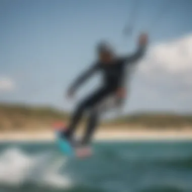 Expert rider performing advanced tricks on a professional kiteboard set