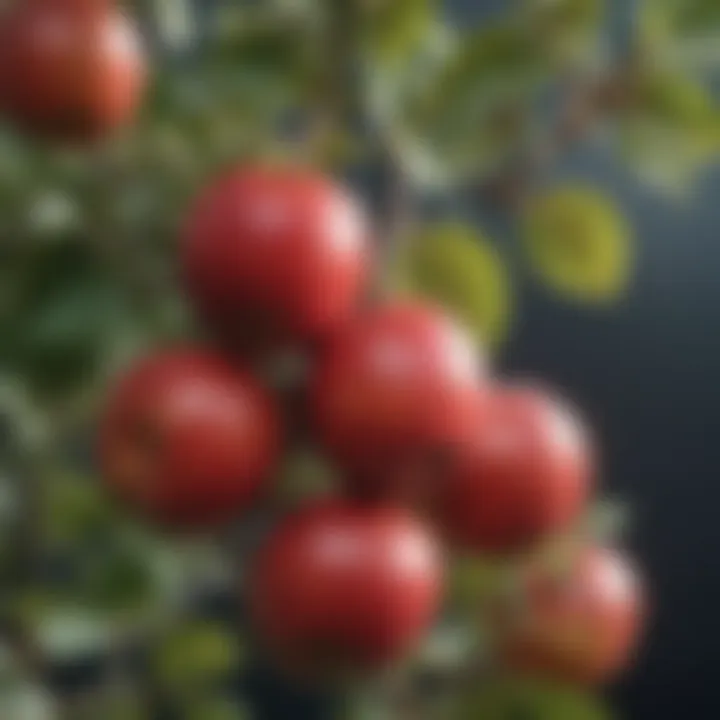 Close-up of ripe Jazz apples on the branch