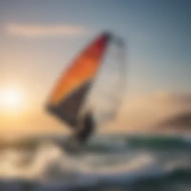 Close-up of a kitesurfing kite