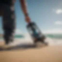 WMFG Kiteboard Pump in action at the beach