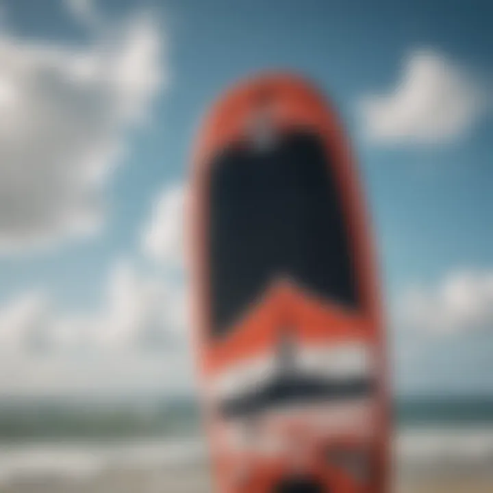 Detailed view of kitesurfing board with cutting-edge design