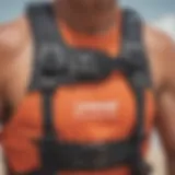 Close-up of Dakine kiteboard harness design showcasing its ergonomic features