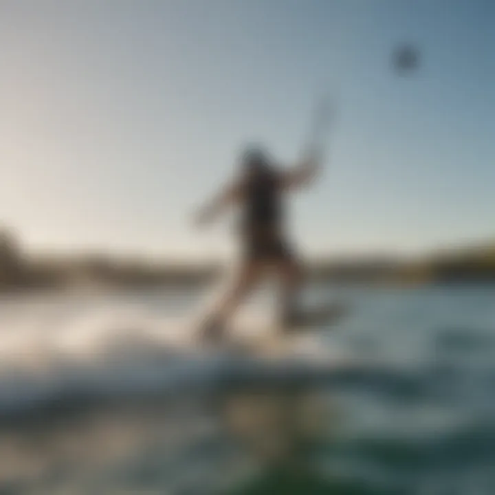 Kitesurfer using Dakine harness on the water demonstrating performance