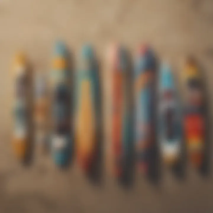 Illustration of different kiteboard designs