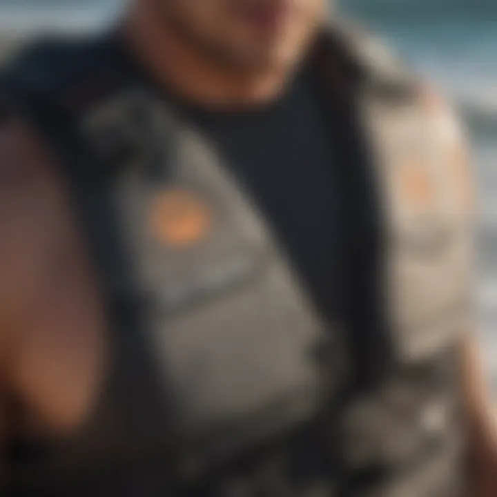 Close-up of reinforced stitching on a high-quality impact vest