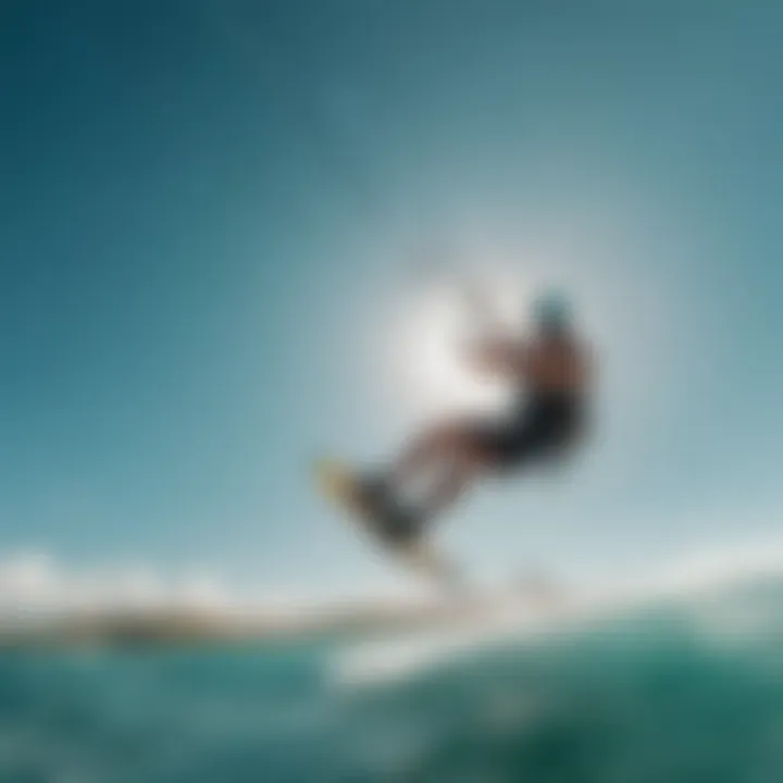 Dynamic Kiteboarding Action on Turquoise Waters