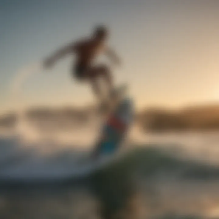 Dynamic Wakesurfing Tricks at Sunset