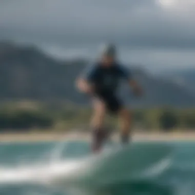 Kitesurfing enthusiast enjoying the electric hydrofoil ride