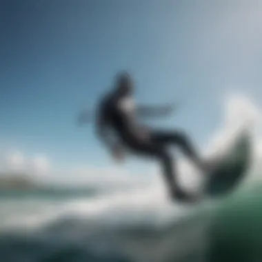 Aerial View of Kitesurfer Riding Smooth Waters