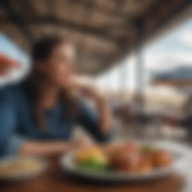 Traveler enjoying a meal at a Mobile Regional Airport restaurant