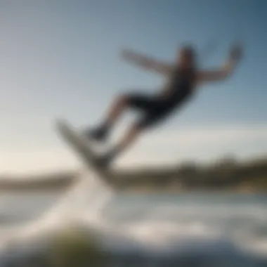 Kiteboarder practicing sport-specific jumping drills