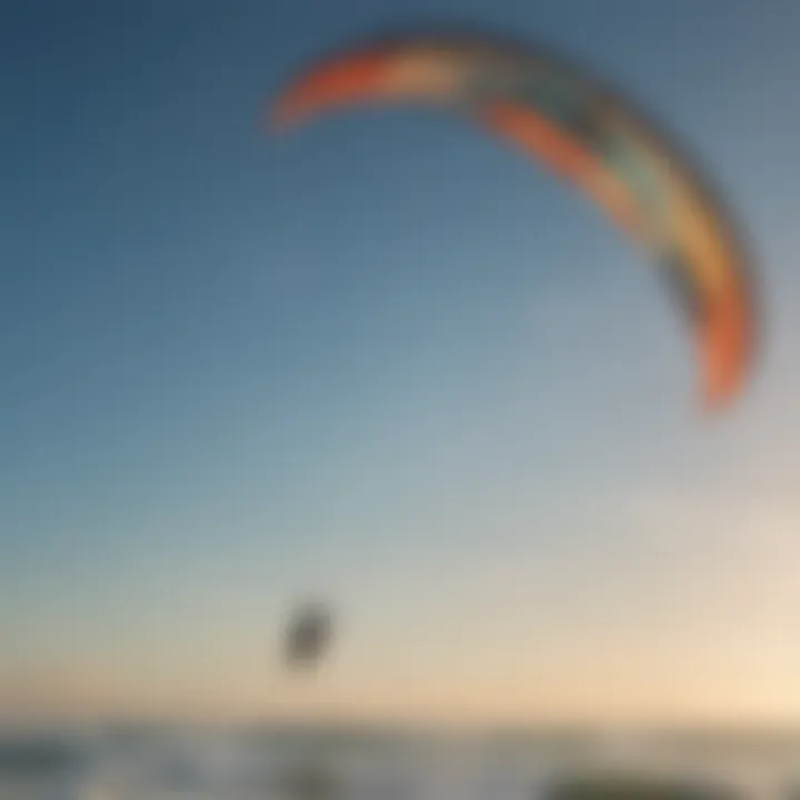 Aerial view of high-quality kite flying gracefully in the sky