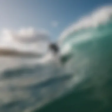 Exciting waves as seen from a towable surfboard perspective