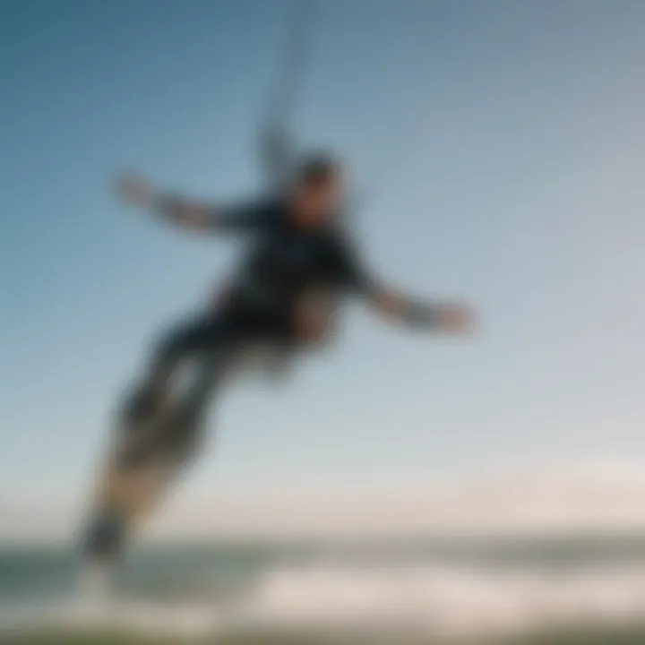 Expert kitesurfer performing impressive aerial tricks