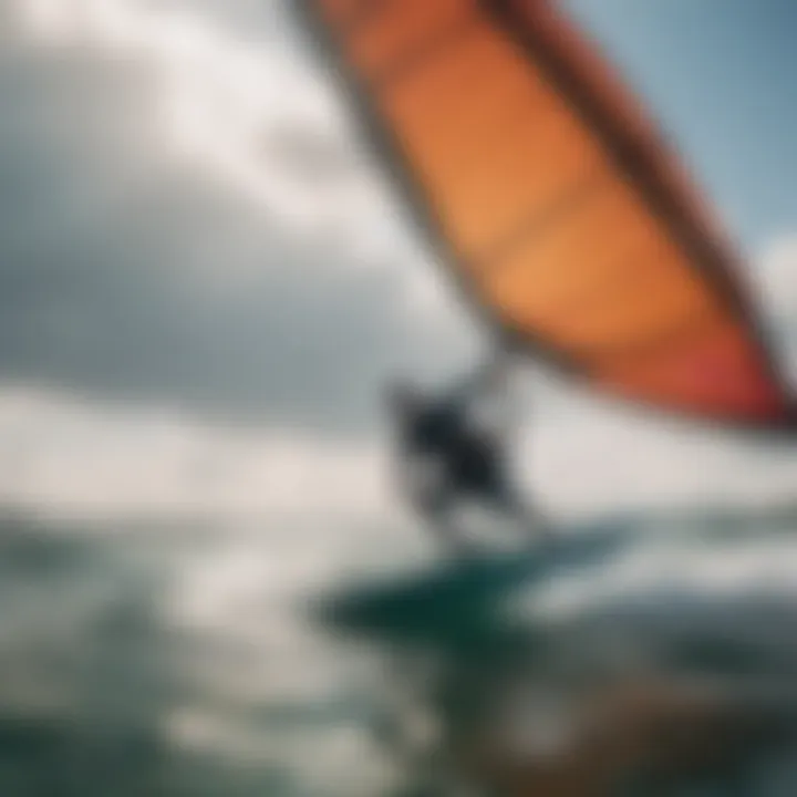 An expert demonstrating advanced wing foiling techniques in dynamic conditions