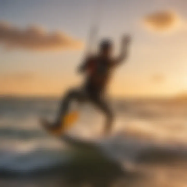 Kitesurfing at Sunset