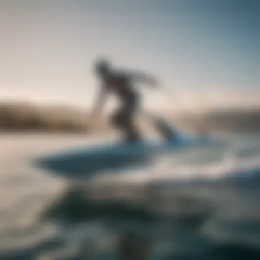 A sleek electric hydrofoil gliding over the water surface